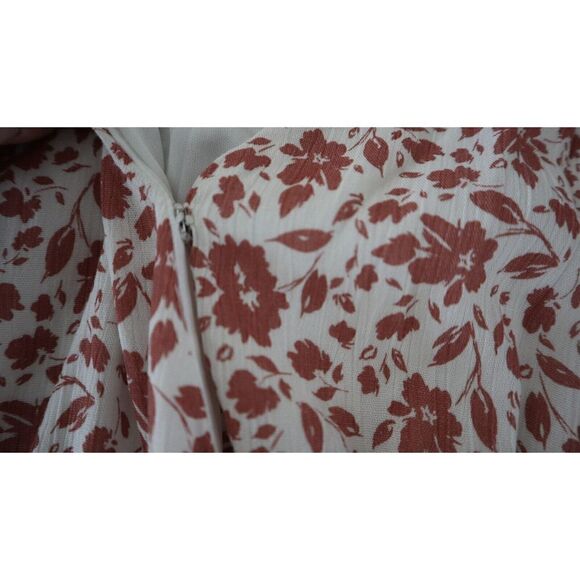 Kaileigh Women's Sz M White Floral Print Surplice Neckline Sleeveless Dress - Picture 11 of 13